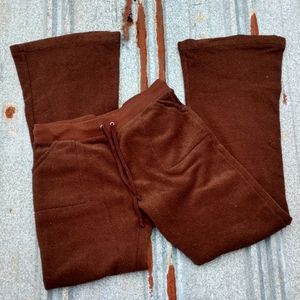 VINTAGE Popcorn Fleece Pocketed Boot Cut Adjustable Tie Lounge Pants